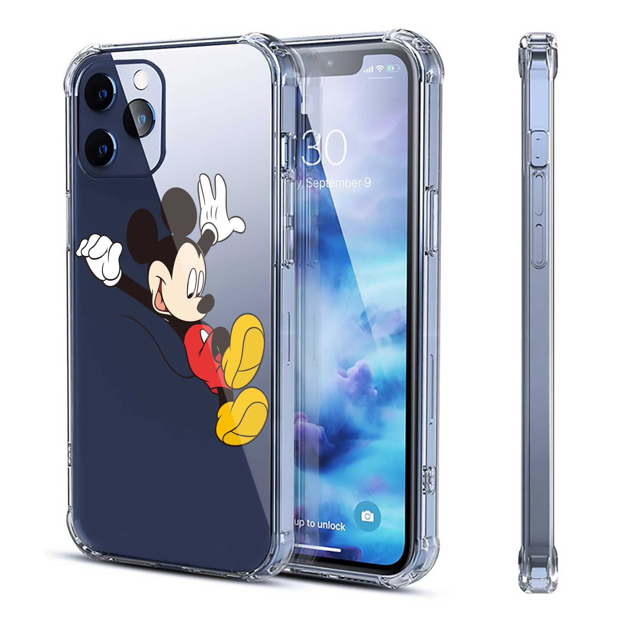（画像用） ミッキーマウス Mickey Mouse 【iPhone 12シリーズ対応】透明スマホケース（クリアソフトケース）